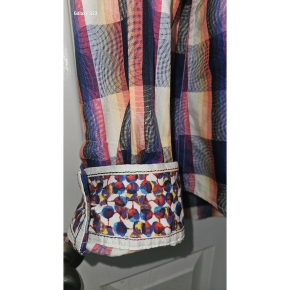 Robert Graham Checkered Psychedelic Button Down Long Sleeve Collar Shirt Mens XL - Picture 3 of 5